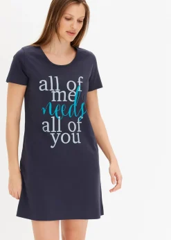 Femme bonprix Lingerie Nuit|Lot de 2 chemises de nuit courtes 100% coton