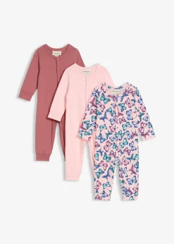 bonprix Lot de 3 combinaisons bébé 100% coton|Enfant Vêtements Enfant|Lot De 2 Articles Et Plus