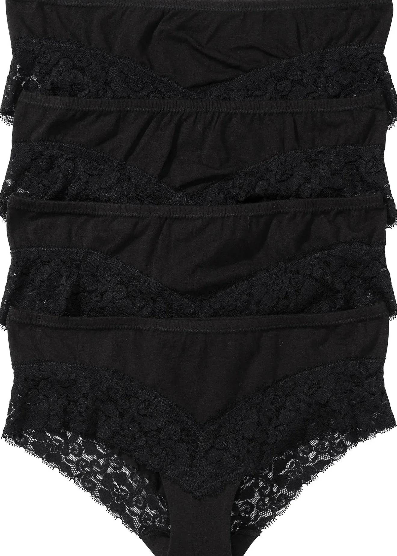 Femme bonprix Lingerie Coton|Bas|Lot de 4 culottes à dentelle