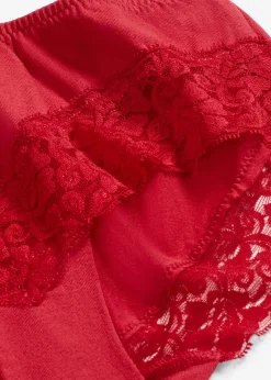 bonprix Lot de 4 culottes à dentelle|Femme Lingerie Coton|Bas