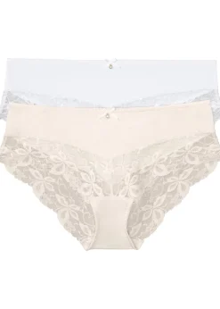 Femme bonprix Dessous|Bas|Lot de 2 culottes avec dentelle