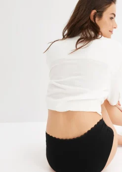 Femme bonprix Maternité|Lingerie Coton|Lot de 3 culottes de grossesse en coton et dentelle