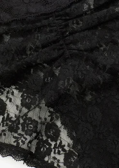 bonprix Lot de 4 culottes en dentelle avec fronces|Femme Bas