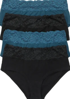 Femme bonprix Lingerie Coton|Bas|Lot de 4 culottes maxi