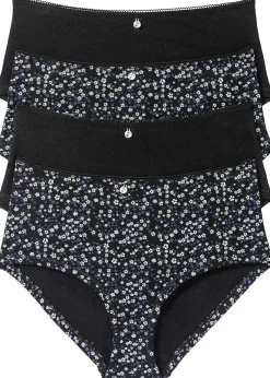 bonprix Lot de 4 culottes Maxi|Femme Lingerie Coton|Bas