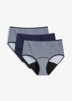 bonprix Lot de 3 culottes menstruelles maxi, flux moyen|Femme Lingerie Coton|Bas
