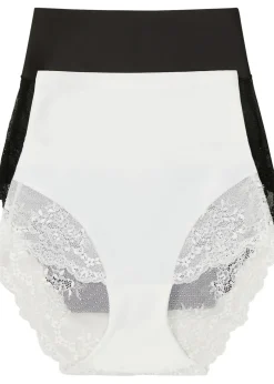 bonprix Lot de 2 culottes sculptantes lasercut, maintien modéré|Femme Sans Couture|Lingerie Sculptante