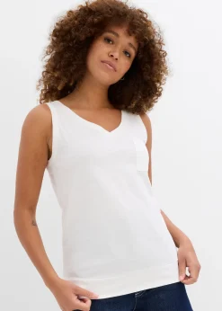 bonprix Lot de 2 débardeurs 100% coton|Femme Tricots De Peau|Basiques