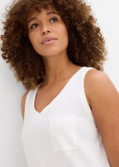 bonprix Lot de 2 débardeurs 100% coton|Femme Tricots De Peau|Basiques