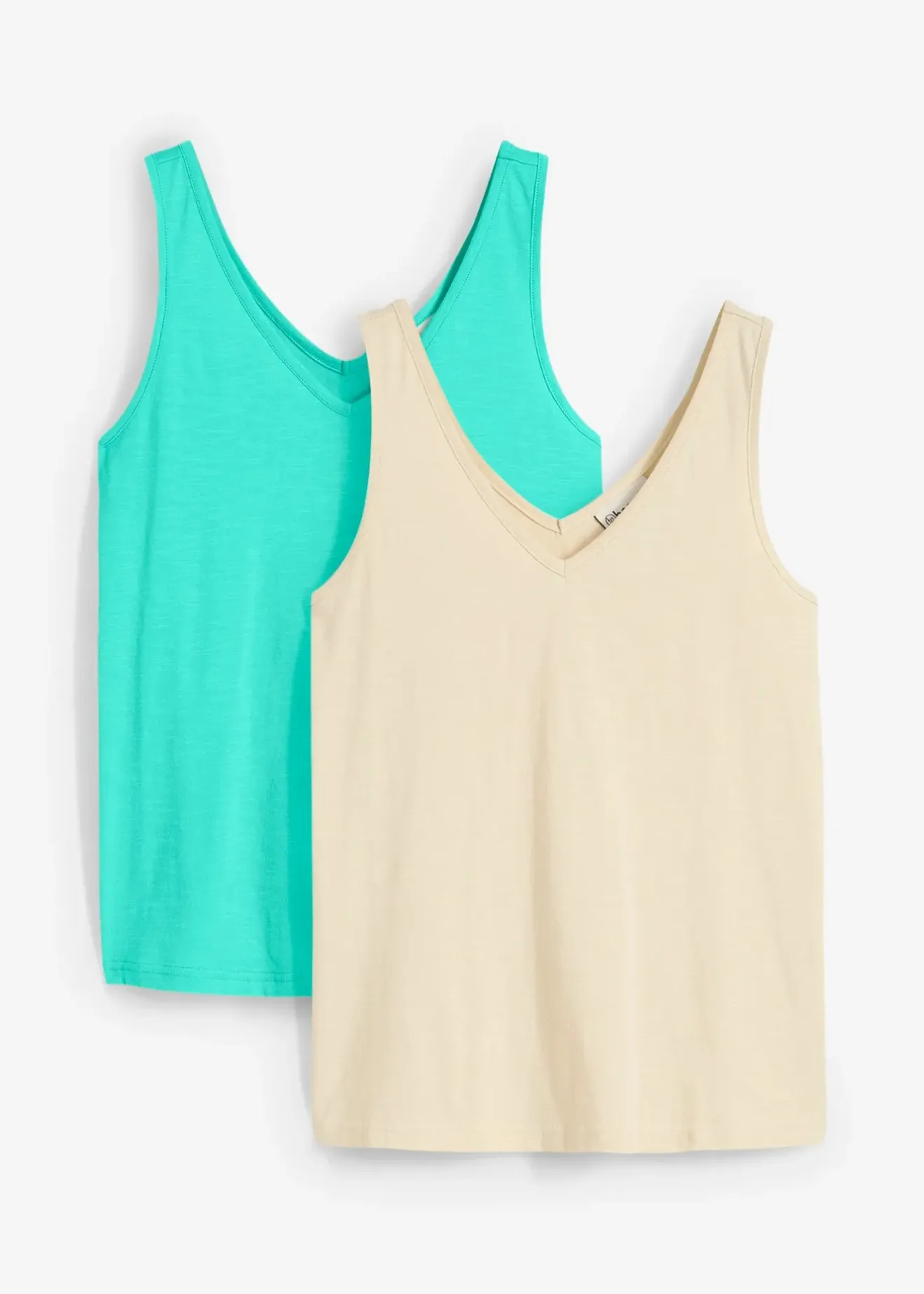 Femme bonprix Tricots De Peau|Basiques|Lot de 2 débardeurs 100% coton