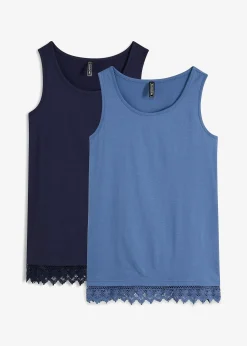 bonprix Lot de 2 débardeurs à dentelle|Femme T-Shirts & Tops