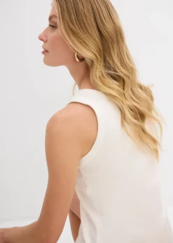 bonprix Lot de 2 débardeurs côtelés en coton extensible|Femme Tricots De Peau|Basiques