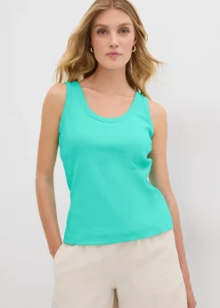 Femme bonprix Tricots De Peau|Basiques|Lot de 2 débardeurs côtelés en coton extensible