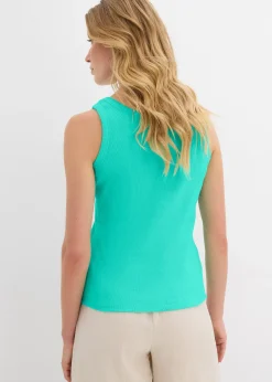 Femme bonprix Tricots De Peau|Basiques|Lot de 2 débardeurs côtelés en coton extensible