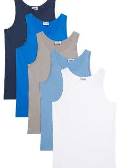 bonprix Lot de 5 débardeurs en coton doux et extensible|Enfant Vêtements Enfant|Lot De 2 Articles Et Plus