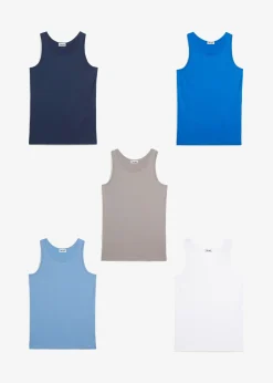 bonprix Lot de 5 débardeurs en coton doux et extensible|Enfant Vêtements Enfant|Lot De 2 Articles Et Plus