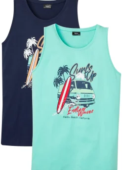 Homme bonprix Mode Plage|T-Shirts & Polos|Lot de 2 débardeurs en coton