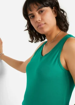 bonprix Lot de 5 débardeurs longs 100% coton|Femme Tricots De Peau|Basiques