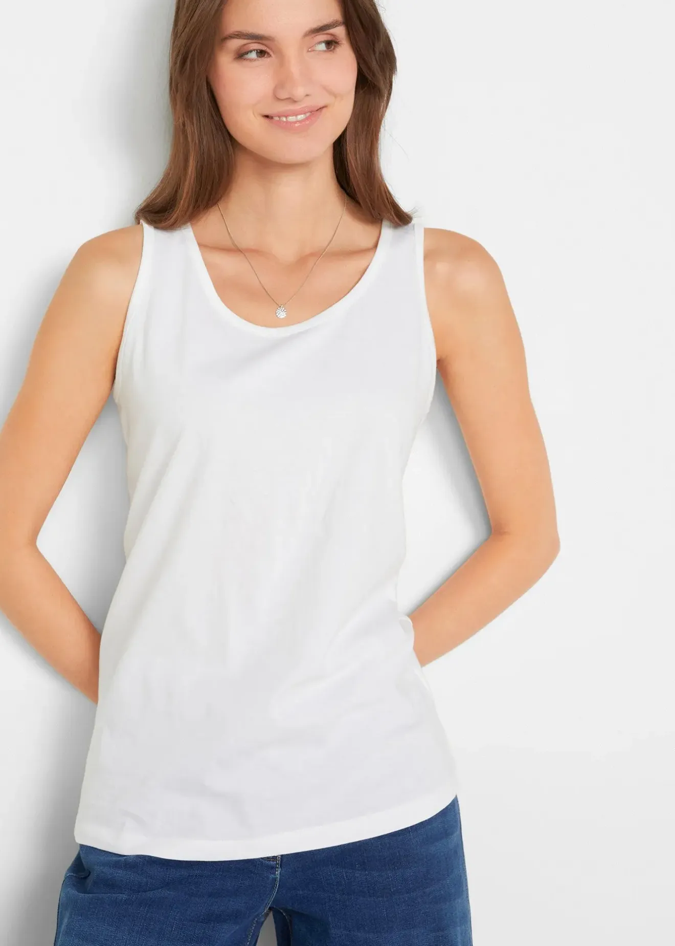 Femme bonprix Tricots De Peau|Basiques|Lot de 5 débardeurs longs 100% coton