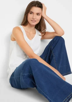 Femme bonprix Tricots De Peau|Basiques|Lot de 5 débardeurs longs 100% coton