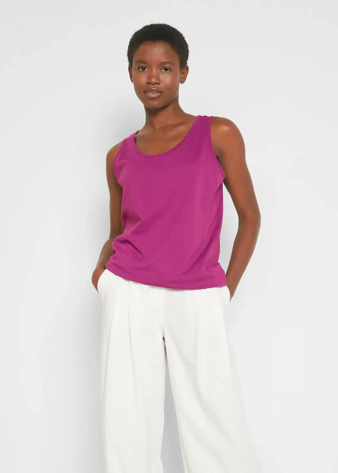 bonprix Lot de 5 débardeurs longs 100% coton|Femme Tricots De Peau|Basiques