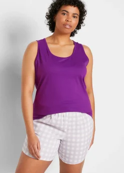 Femme bonprix Tricots De Peau|Basiques|Lot de 5 débardeurs longs 100% coton