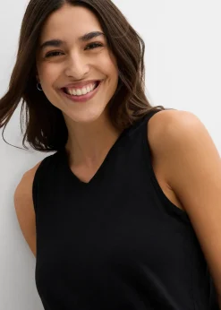 Femme bonprix Tricots De Peau|Basiques|Lot de 2 débardeurs longs 100% coton