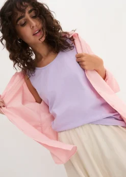 bonprix Lot de 5 débardeurs longs 100% coton|Femme Tricots De Peau|Basiques