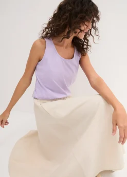 bonprix Lot de 5 débardeurs longs 100% coton|Femme Tricots De Peau|Basiques