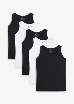 Femme bonprix Tricots De Peau|Basiques|Lot de 5 débardeurs longs 100% coton
