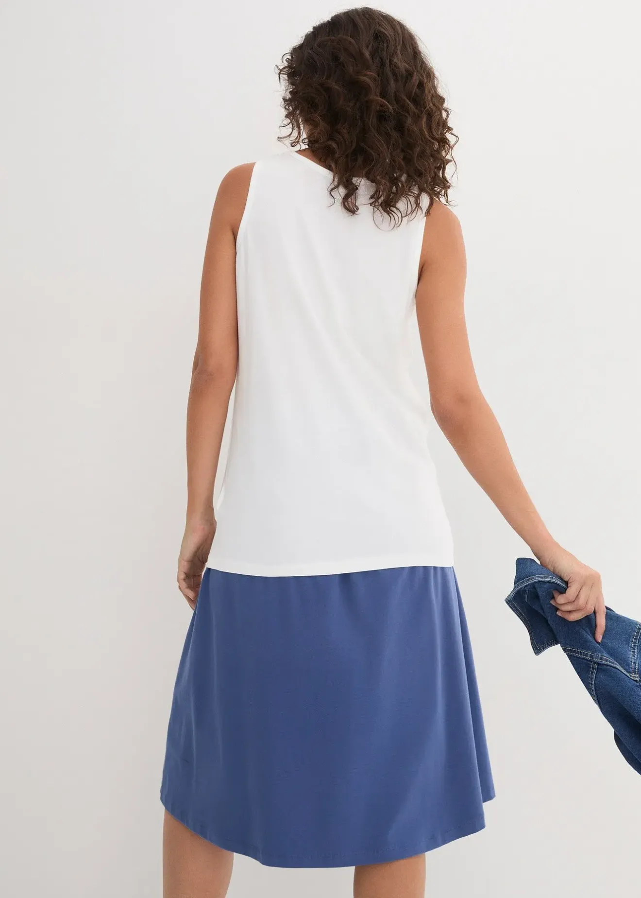 Femme bonprix Tricots De Peau|Basiques|Lot de 5 débardeurs longs 100% coton