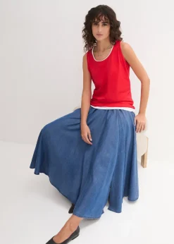 bonprix Lot de 5 débardeurs longs 100% coton|Femme Tricots De Peau|Basiques