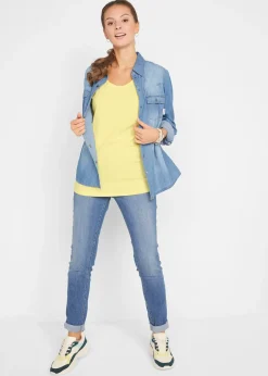 bonprix Lot de 5 débardeurs longs 100% coton|Femme Tricots De Peau|Basiques