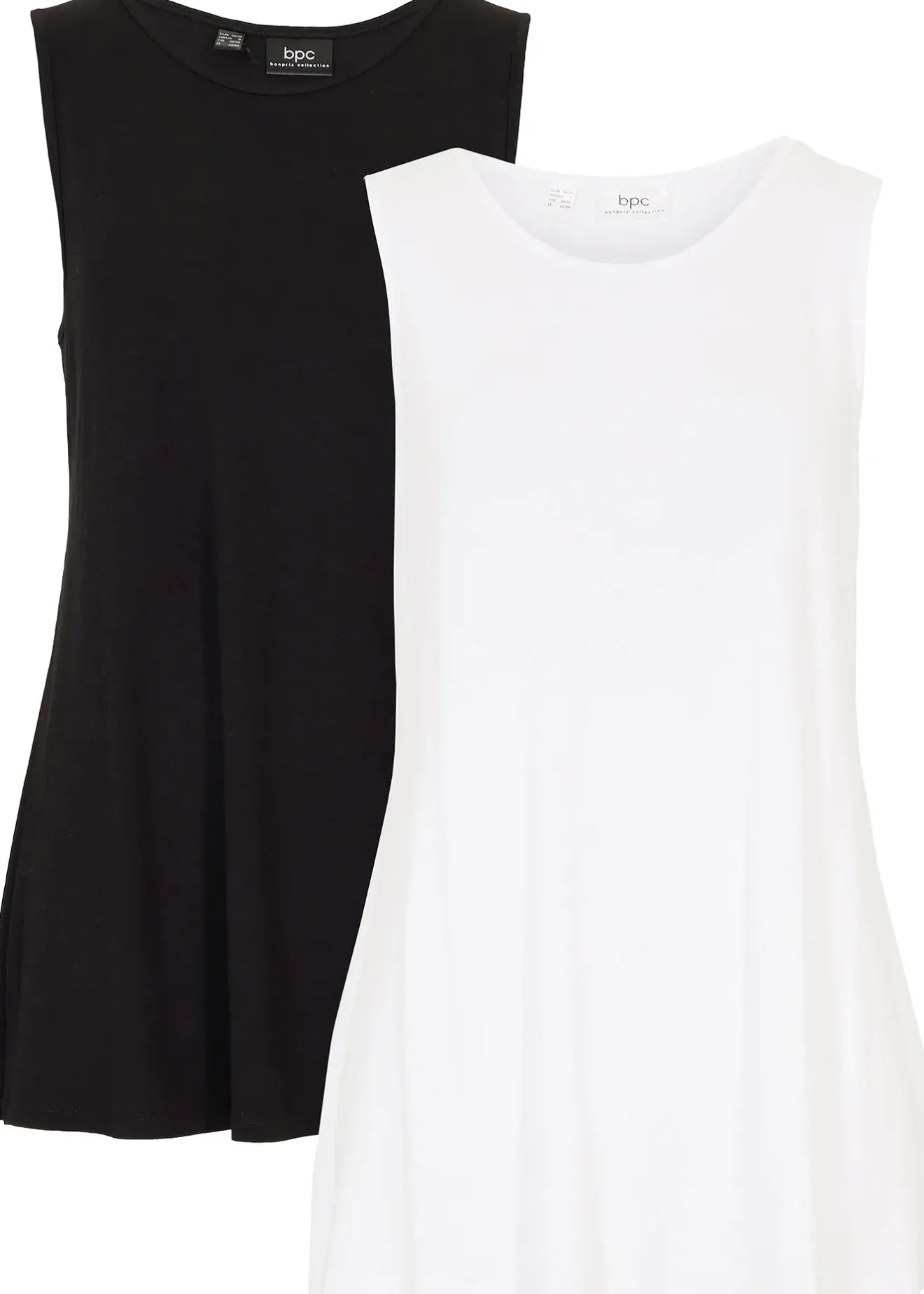 bonprix Lot de 2 débardeurs longs en viscose douce|Femme Basiques|T-Shirts & Tops