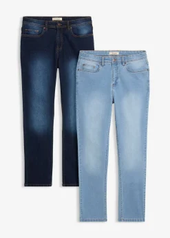bonprix Lot de 2 jeans extensibles Regular légers, droits|Homme Jeans