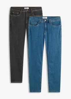 Homme bonprix Jeans|Lot de 2 jeans extensibles Regular, coupe droite