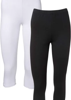 bonprix Lot de 2 leggings corsaires|Femme Basiques|Pantalons