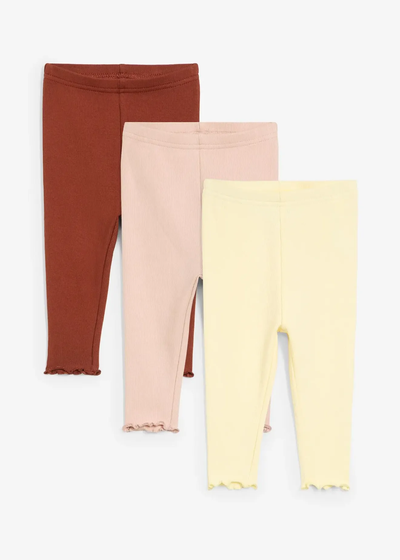 Enfant bonprix Vêtements Enfant|Lot De 2 Articles Et Plus|Lot de 3 leggings côtelés en coton, bas volanté
