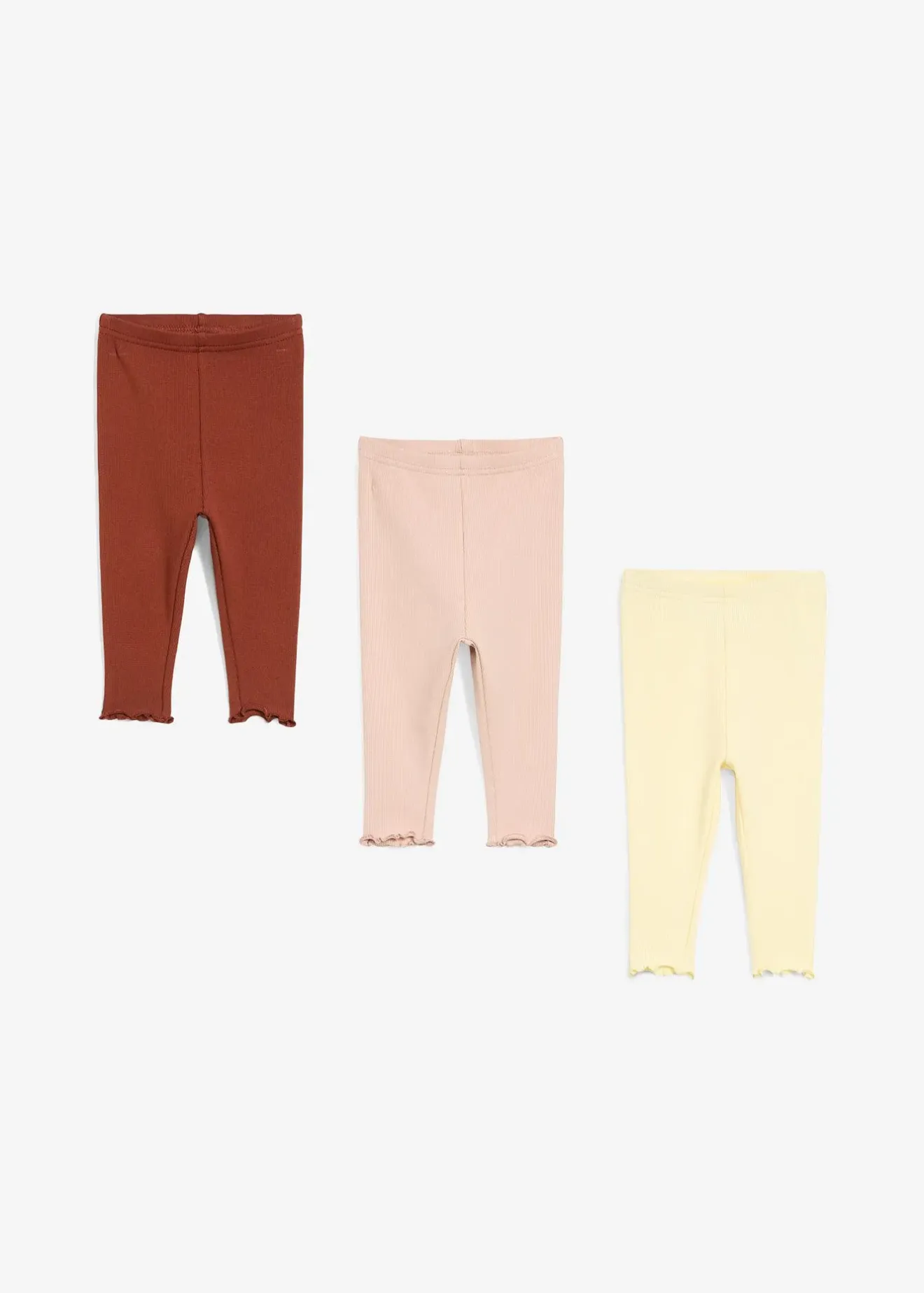 Enfant bonprix Vêtements Enfant|Lot De 2 Articles Et Plus|Lot de 3 leggings côtelés en coton, bas volanté