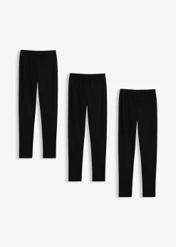 Enfant bonprix Vêtements Enfant|Filles 9-16 Ans·Lot De 2 Articles Et Plus|Lot de 3 leggings thermiques en coton extensible