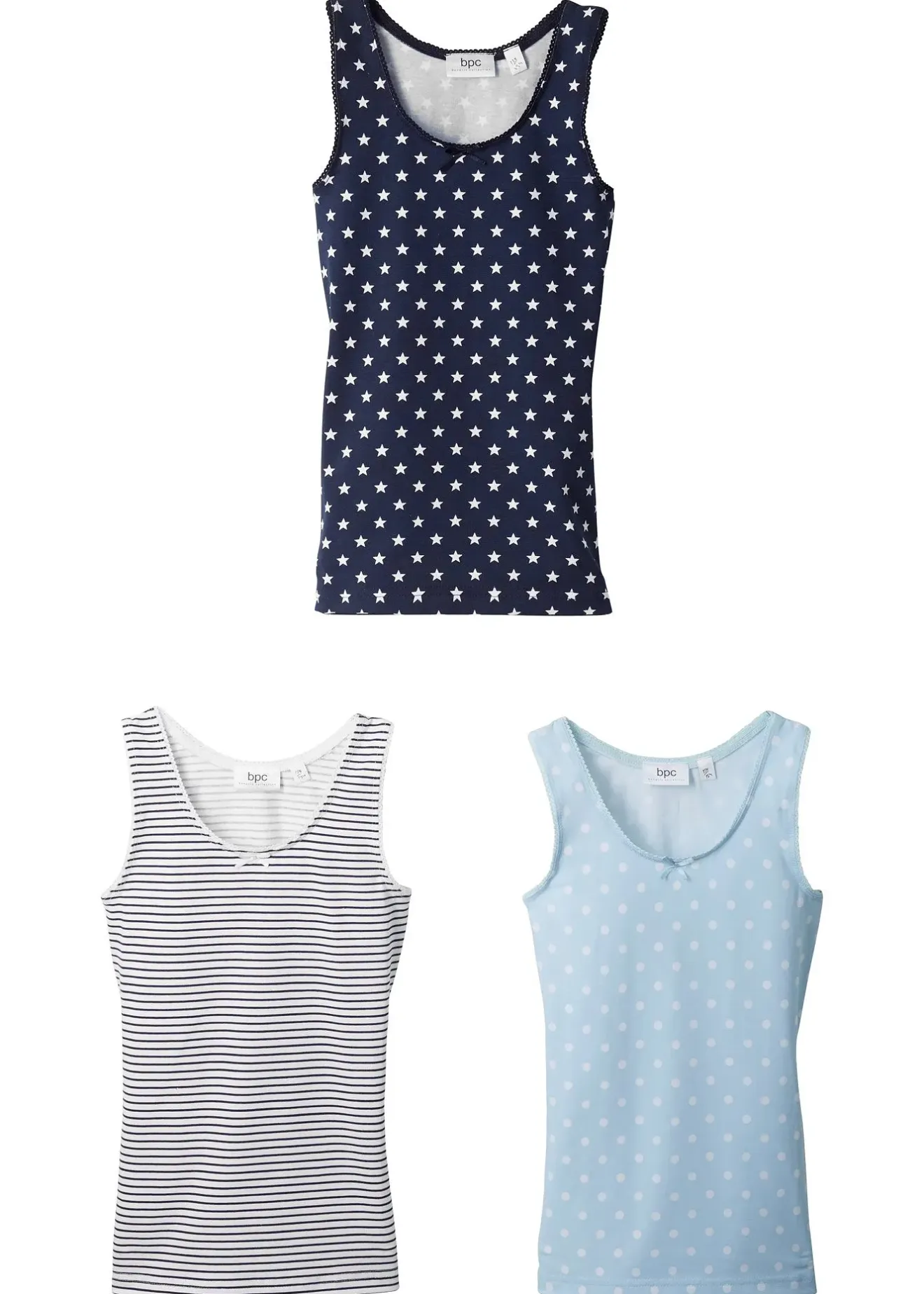 Enfant bonprix Vêtements Enfant|Lot De 2 Articles Et Plus|Lot de 3 maillots de corps en coton doux