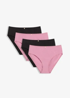 Femme bonprix Lingerie Coton|Bas|Lot de 4 maxi slips avec dentelle
