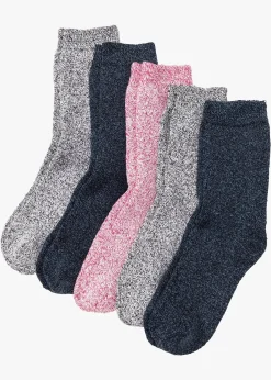 Femme bonprix Chaussettes|Socquettes|Lot de 5 paires de chaussettes chaudes en éponge
