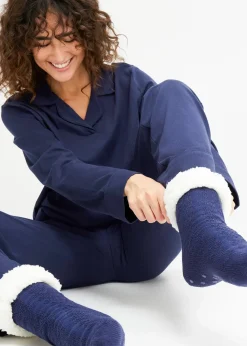 Femme bonprix Chaussettes & Collants|Lot de 2 paires de chaussettes d'intérieur avec polaire peluche