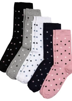 bonprix Lot de 5 paires de chaussettes avec coton|Femme Lot De 2 Articles Et Plus|Filles·Collants