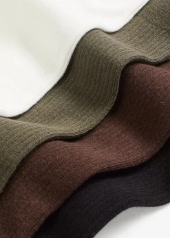 Femme bonprix Lot De 2 Articles Et Plus|Garçons·Collants|Lot de 5 paires de chaussettes côtelées, coton majoritaire