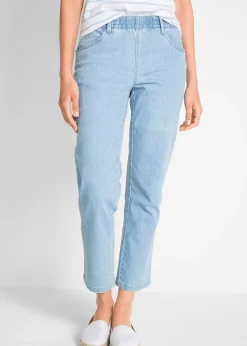 Femme bonprix Jeans|Lot de 2 pantalons 7/8 droits, taille mi-haute élastiquée