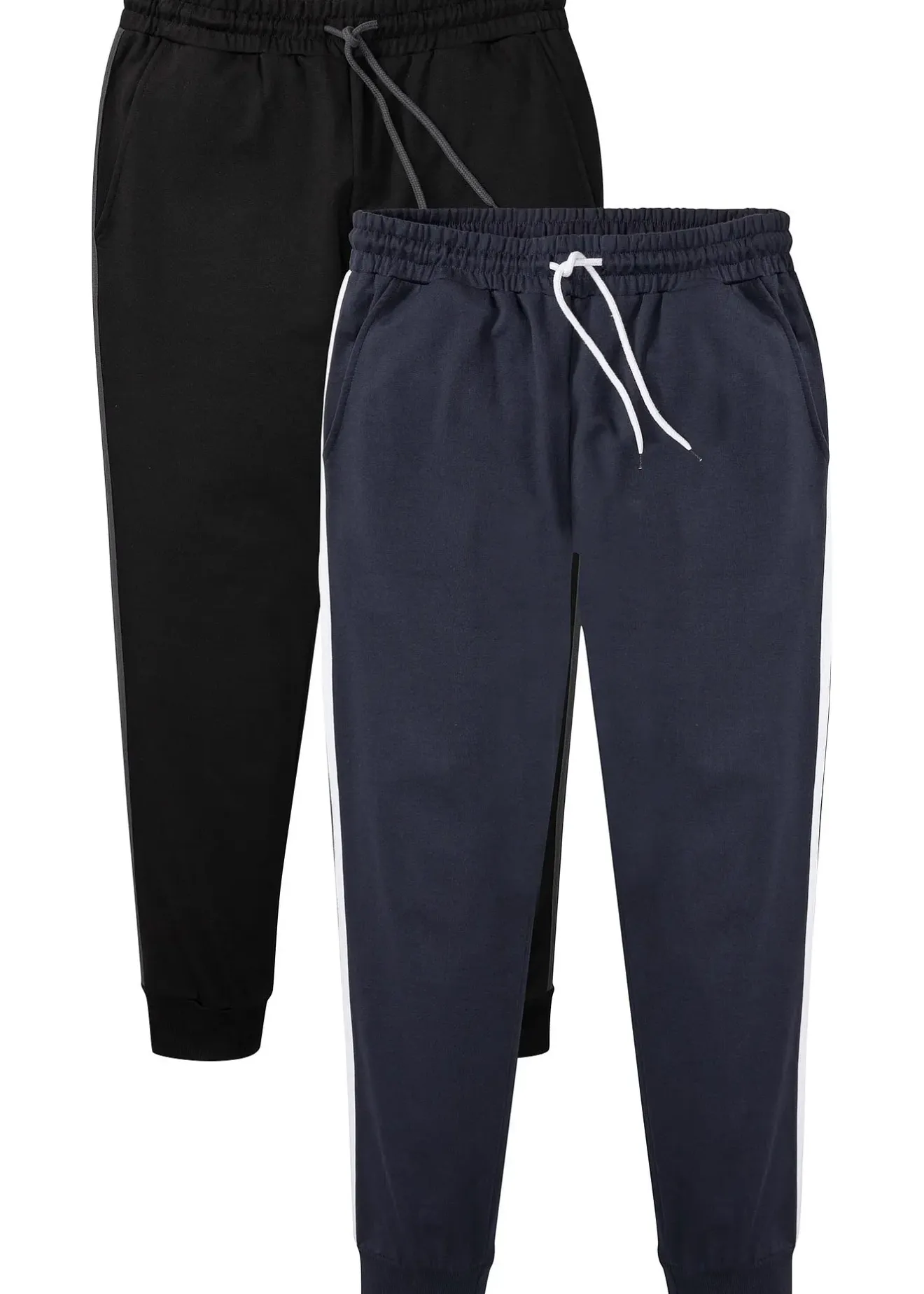 bonprix Lot de 2 pantalons de jogging à détails contrastants|Homme Vêtements De Sport|Pantalons