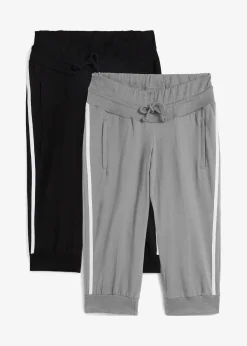 bonprix Lot de 2 pantalons de jogging en coton, longueur 3/4|Femme Vêtements De Sport|Sweats