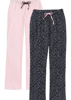 Femme bonprix Lingerie Nuit|Lot de 2 pantalons de pyjama pur coton